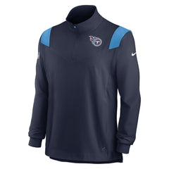 Tennessee Titans Sideline Coach Chevron Lockup Quarter-Zip Long Sleeve Top - Navy online