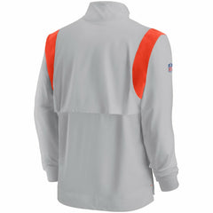 Cleveland Browns Sideline Coach Chevron Lockup Quarter-Zip Long Sleeve Top - Gray on sale