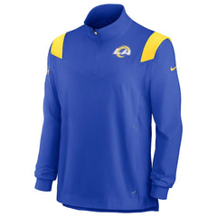 Los Angeles Rams Sideline Coach Chevron Lockup Quarter-Zip Long Sleeve Top - Royal discount