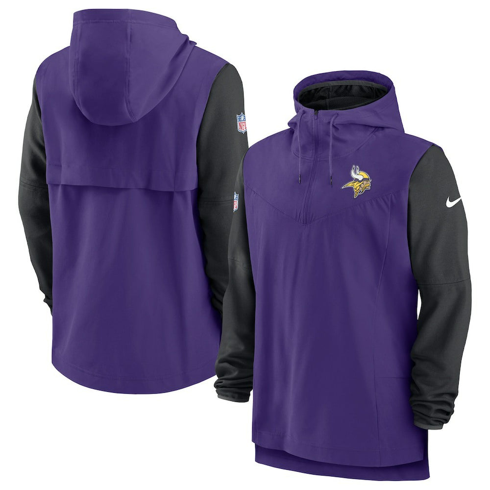 Minnesota Vikings Sideline Player Quarter-Zip Hoodie - Purple/Black for sale
