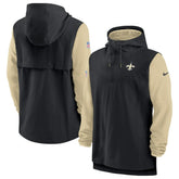 New Orleans Saints Sideline Player Quarter-Zip Hoodie - Black/Gold on sale