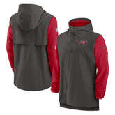 Tampa Bay Buccaneers Sideline Player Quarter-Zip Hoodie - Pewter/Red for sale