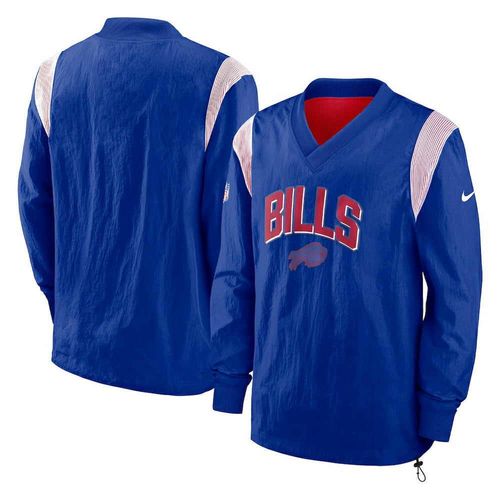 Buffalo Bills Sideline Athletic Stack V-Neck Pullover Windshirt Jacket - Royal online