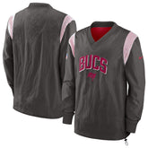 Tampa Bay Buccaneers Sideline Athletic Stack V-Neck Pullover Windshirt Jacket - Pewter for sale