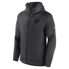 New Jersey Devils Fanatics Authentic Pro Road Tech Lightweight Full-Zip Hoodie Jacket - Charcoal Jerseys