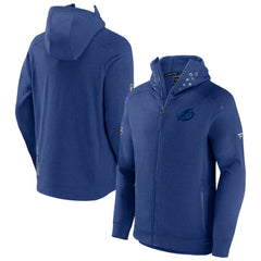 Tampa Bay Lightning Fanatics Authentic Pro Road Tech Lightweight Full-Zip Hoodie Jacket - Blue Hoodies