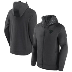 Pittsburgh Penguins Fanatics Authentic Pro Road Tech Lightweight Full-Zip Hoodie Jacket - Charcoal Hoodies