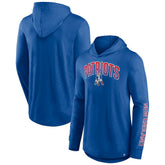 New England Patriots Front Runner Long Sleeve Hooded T-Shirt - Royal on sale