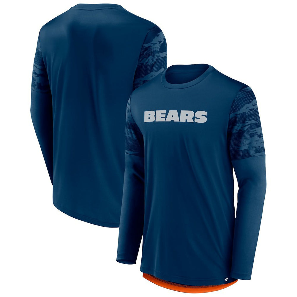Chicago Bears Square Off Long Sleeve T-Shirt - Navy/Orange cheap