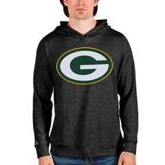 Green Bay Packers Antigua Team Absolute Pullover Hoodie - Heathered Black discount