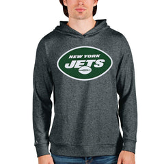 New York Jets Antigua Team Absolute Pullover Hoodie - Heathered Charcoal discount