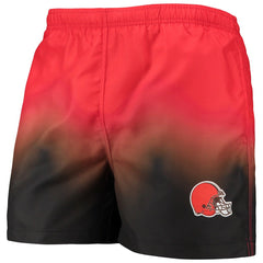 Cleveland Browns FOCO Dip-Dye Swim Shorts - Orange/Brown discount