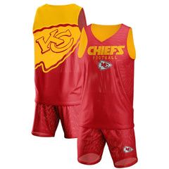 Kansas City Chiefs FOCO Colorblock Mesh V-Neck & Shorts Set - Red on sale