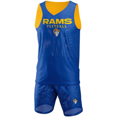 Los Angeles Rams FOCO Colorblock Mesh V-Neck & Shorts Set - Royal outlet