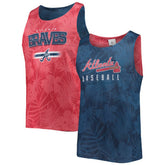 Atlanta Braves FOCO Floral Reversible Mesh Tank Top Navy