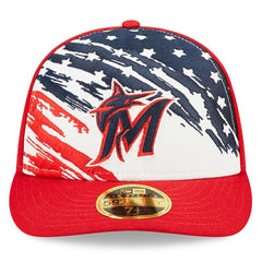 Miami Marlins 2022 4th of July Low Profile 59FIFTY Fitted Hat Red