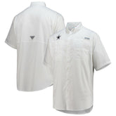 Dallas Cowboys Tamiami Omni-Shade Button-Down Short Sleeve Shirt - White on sale