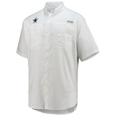 Dallas Cowboys Tamiami Omni-Shade Button-Down Short Sleeve Shirt - White on sale