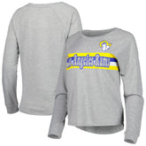 Los Angeles Rams Juniors All Striped Up Raglan Long Sleeve T-Shirt - Heathered Gray outlet