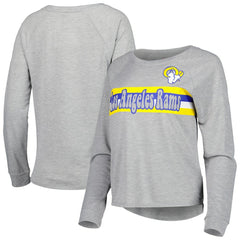 Los Angeles Rams Juniors All Striped Up Raglan Long Sleeve T-Shirt - Heathered Gray outlet