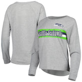 Seattle Seahawks Juniors All Striped Up Raglan Long Sleeve T-Shirt - Heathered Gray online