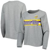 Minnesota Vikings Juniors All Striped Up Raglan Long Sleeve T-Shirt - Heathered Gray sale