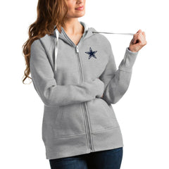 Dallas Cowboys Antigua Women's Victory Full-Zip Hoodie - Heathered Gray sale