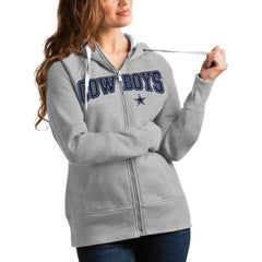 Dallas Cowboys Antigua Women's Team Victory Full-Zip Hoodie - Heathered Gray discount