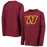 Washington Commanders Youth Primary Team Logo Long Sleeve T-Shirt - Burgundy discount