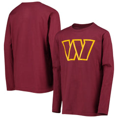 Washington Commanders Youth Primary Team Logo Long Sleeve T-Shirt - Burgundy discount