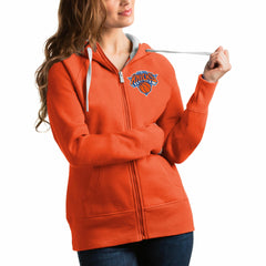 New York Knicks Antigua Women's Victory Full-Zip Hoodie - Orange discount