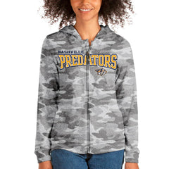 Nashville Predators Antigua Women's Team Absolute Full-Zip Hoodie - Camo Hoodies