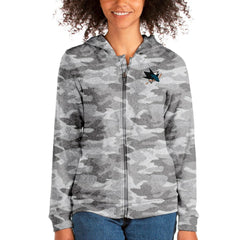 San Jose Sharks Antigua Absolute Full-Zip Hoodie - Camo Hoodies
