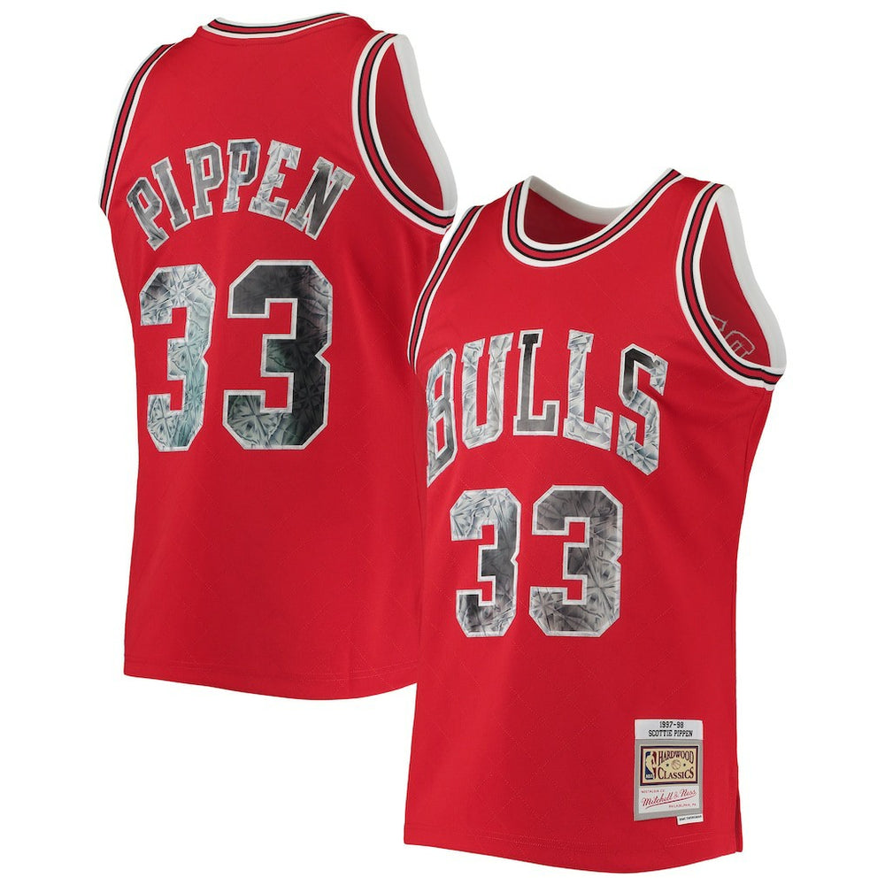 Scottie Pippen Chicago Bulls 1997/98 Hardwood Classics NBA 75th Anniversary Diamond Swingman Jersey sale - Red shop