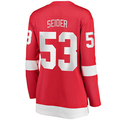 Moritz Seider Detroit Red Wings Fanatics Women's Home Breakaway Player Jersey - Red Jerseys