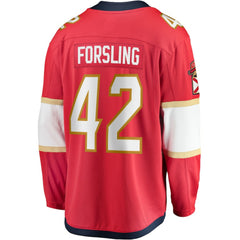 Gustav Forsling Florida Panthers Fanatics Home Breakaway Player Jersey - Red Jerseys