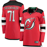 Jonas Siegenthaler New Jersey Devils Fanatics Women's Home Breakaway Player Jersey - Red Jerseys