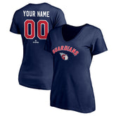Cleveland Guardians Women's Personalized Winning Streak V-Neck T-Shirt Navy