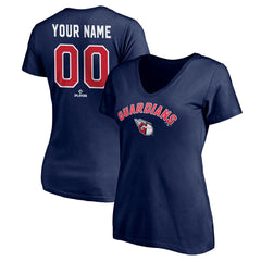 Cleveland Guardians Women's Personalized Winning Streak V-Neck T-Shirt Navy