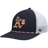 Athletics Flag Fill Trucker Snapback Hat Navy/White
