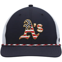 Athletics Flag Fill Trucker Snapback Hat Navy/White