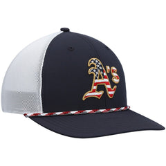 Athletics Flag Fill Trucker Snapback Hat Navy/White
