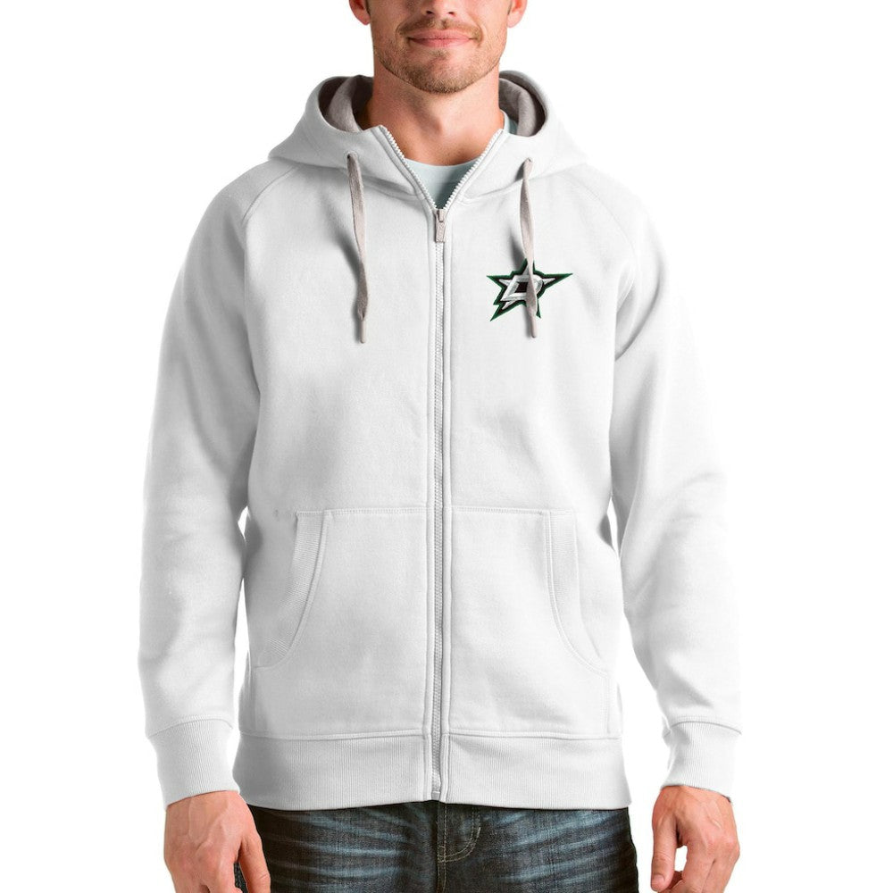 Dallas Stars Antigua Logo Victory Full-Zip Hoodie - White Hoodies