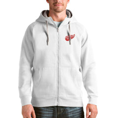 Detroit Red Wings Antigua Logo Victory Full-Zip Hoodie - White Hoodies
