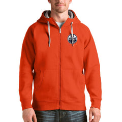 Edmonton Oilers Antigua Logo Victory Full-Zip Hoodie - Orange Hoodies