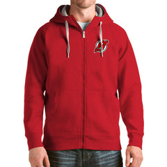 New Jersey Devils Antigua Logo Victory Full-Zip Hoodie - Red Jerseys