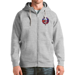 New York Islanders Antigua Logo Victory Full-Zip Hoodie - Heathered Gray Hoodies