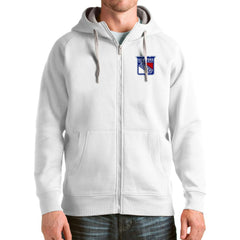 New York Rangers Antigua Logo Victory Full-Zip Hoodie - White Hoodies