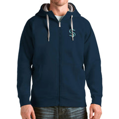 Seattle Kraken Antigua Logo Victory Full-Zip Hoodie - Deep Sea Blue Hoodies
