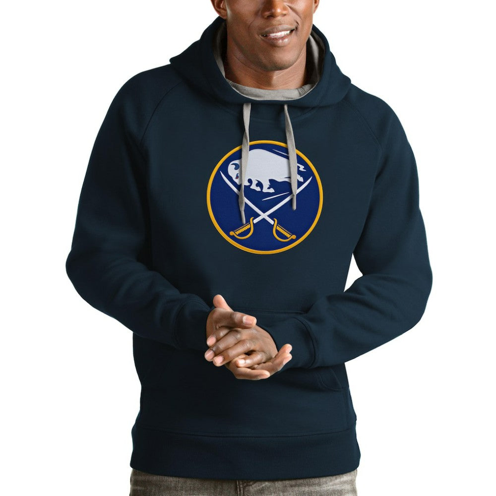 Buffalo Sabres Antigua Logo Victory Pullover Hoodie - Navy Hoodies